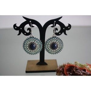 Boho Blue & Green Round Earrings Fashion Drop Dangle Earrings Women's Jewelry